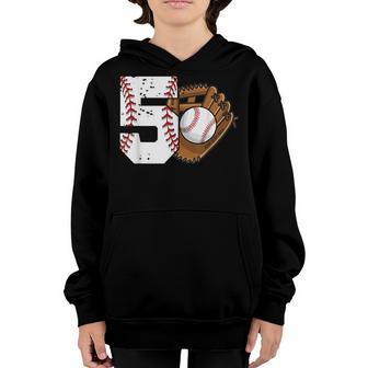 5 Years Old 5Th Birthday Baseball For Boys Party Youth Hoodie - Thegiftio UK