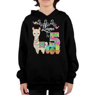 5 Years Old 5Th Birthday Llama Birthday Girl Gift V6 Youth Hoodie - Thegiftio UK