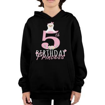 5 Years Old 5Th Birthday Llama Birthday Girl Gift V8 Youth Hoodie - Thegiftio UK