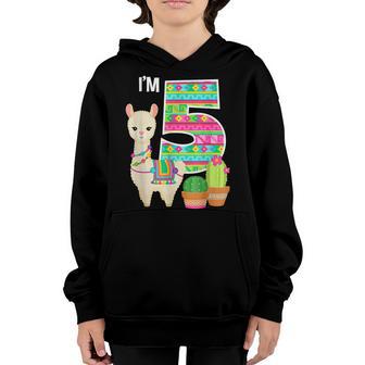 5 Years Old 5Th Birthday Llama Birthday Girl Gift V9 Youth Hoodie - Thegiftio UK