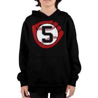 5 Years Old Baseball Player 5Th Birthday Boy Son Youth Hoodie - Thegiftio UK