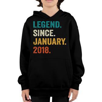 5 Years Old Gifts Legend Since January 2018 5Th Birthday Boy Youth Hoodie - Thegiftio UK