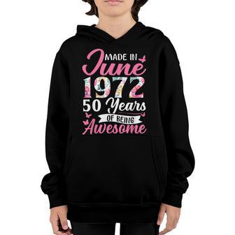 50 Year Old Born In June 1972 50Th Birthday Gift Women Girls Youth Hoodie - Thegiftio UK