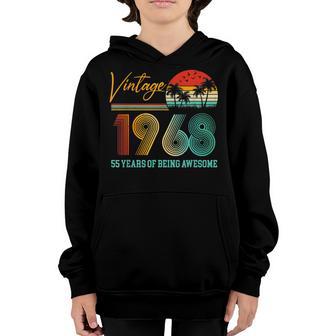 55 Year Old Gift Boys Girls Vintage 1968 55Th Birthday Retro Youth Hoodie - Thegiftio UK