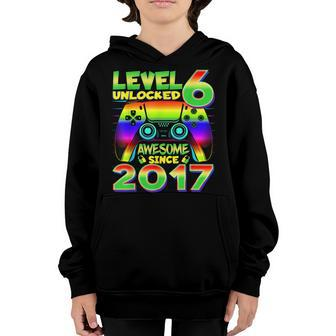 6 Year Old Boy Level 6 Unlocked Awesome 2017 6Th Birthday Youth Hoodie - Seseable