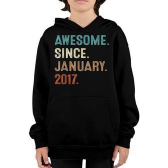 6 Year Old Gifts Awesome Since January 2017 6Th Birthday Boy Youth Hoodie - Thegiftio UK