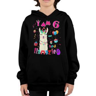 6 Years Old 6Th Birthday Llama Birthday Girl Gift V10 Youth Hoodie - Thegiftio UK