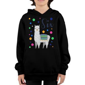 6 Years Old 6Th Birthday Llama Birthday Girl Gift V21 Youth Hoodie - Thegiftio UK