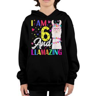 6 Years Old 6Th Birthday Llama Birthday Girl Gift V3 Youth Hoodie - Thegiftio UK