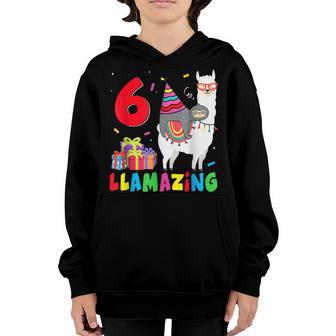 6 Years Old 6Th Birthday Llama Birthday Girl Gift V4 Youth Hoodie - Thegiftio UK