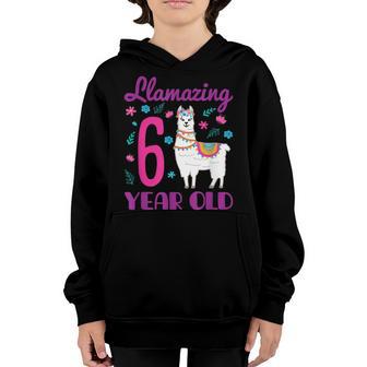 6 Years Old 6Th Birthday Llama Birthday Girl Gift V5 Youth Hoodie - Thegiftio UK