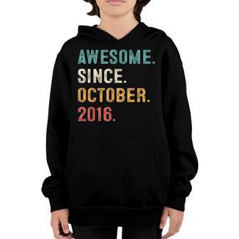 6 Years Old Gift Awesome Since October 2016 6Th Birthday Boy V2 Youth Hoodie - Thegiftio UK