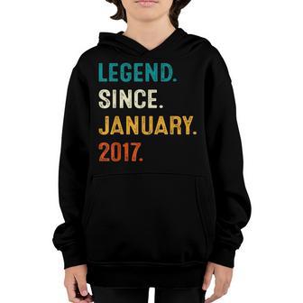 6 Years Old Gifts Legend Since January 2017 6Th Birthday Boy Youth Hoodie - Thegiftio UK