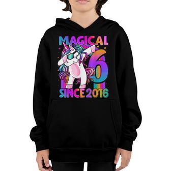 6 Years Old Unicorn Dabbing 6Th Birthday Girl Unicorn Party V3 Youth Hoodie - Thegiftio UK