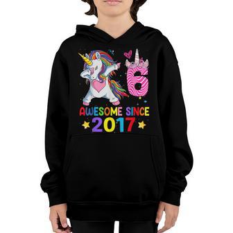 6 Years Old Unicorn Dabbing 6Th Birthday Girl Unicorn Party Youth Hoodie - Thegiftio UK