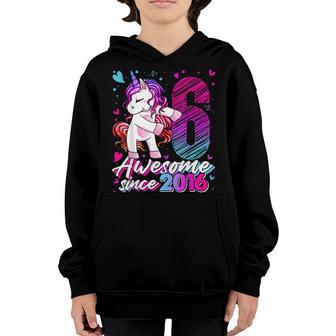 6 Years Old Unicorn Flossing 6Th Birthday Girl Unicorn Party V7 Youth Hoodie - Thegiftio UK