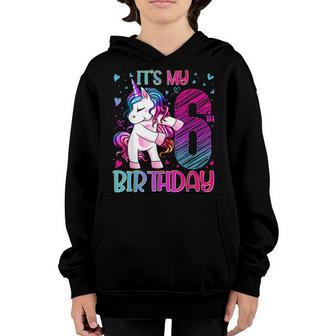 6 Years Old Unicorn Flossing 6Th Birthday Girl Unicorn Party V8 Youth Hoodie - Thegiftio UK