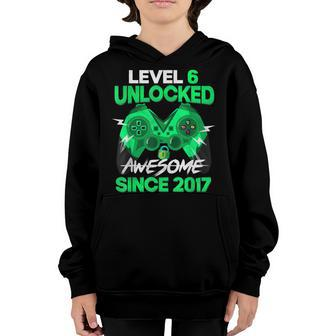6 Yrs Old Gift Boy Level 6 Unlocked Awesome 2017 Birthday Youth Hoodie - Seseable