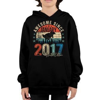 6Th Bday Dinosaur Boy Awesome January 2017 Limited Edition Youth Hoodie - Thegiftio UK