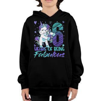 6Th Birthday 6 Year Old Girl Flossing Unicorn Party V2 Youth Hoodie - Thegiftio UK