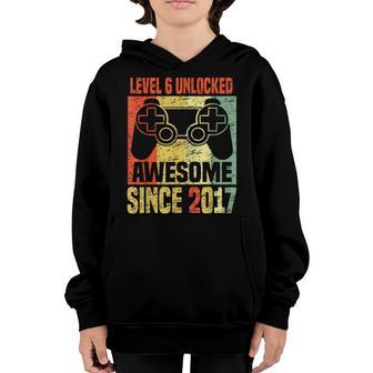 6Th Birthday Boy Level 6 Unlocked Awesome 2017 Video Gamer V2 Youth Hoodie - Thegiftio UK