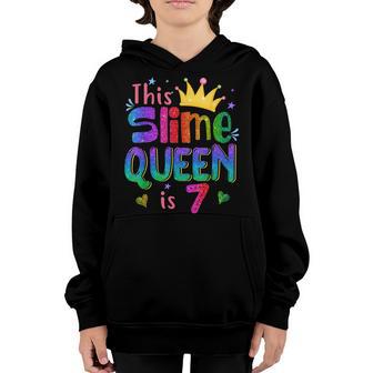 7 Year Old Gift This Slime Queen Is 7Th Birthday Girl N Youth Hoodie - Thegiftio UK