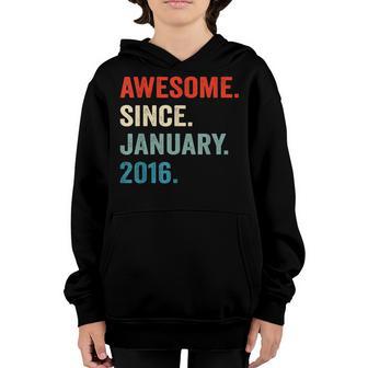 7 Year Old Gifts 7Th Birthday Boy Awesome Since January 2016 Youth Hoodie - Thegiftio UK