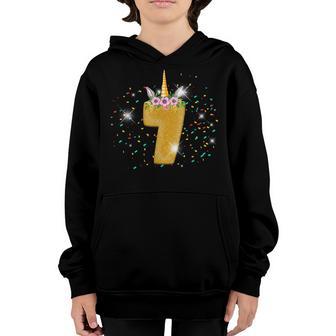 7 Year Old Gifts Girls Ns 7Th Birthday Unicorn Party Youth Hoodie - Thegiftio UK