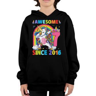 7 Year Old Gifts Girls Ns Dabbing Unicorn 7Th Birthday V3 Youth Hoodie - Thegiftio UK