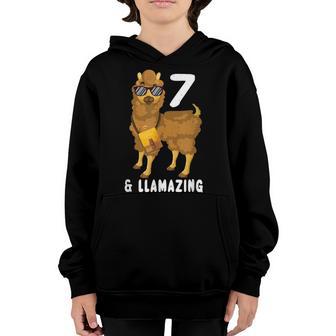 7 Years Old 7Th Birthday Llama Birthday Girl Gift V14 Youth Hoodie - Thegiftio UK