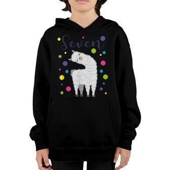 7 Years Old 7Th Birthday Llama Birthday Girl Gift V8 Youth Hoodie - Thegiftio UK