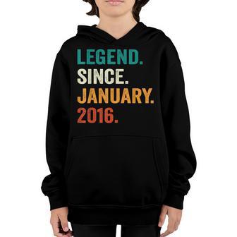 7 Years Old Gifts 7Th Birthday Boy Legend Since January 2016 V2 Youth Hoodie - Thegiftio UK
