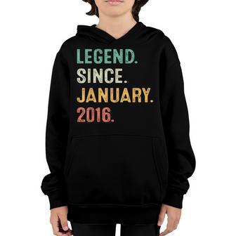 7 Years Old Gifts 7Th Birthday Boy Legend Since January 2016 V3 Youth Hoodie - Thegiftio UK