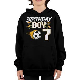 7Th Birthday Boy 7 Year Old Soccer Player Youth Hoodie - Thegiftio UK