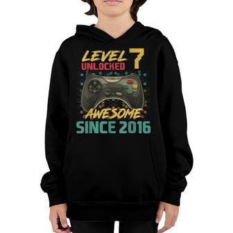 7Th Birthday Gift Level 7 Unlocked Awesome 2016 Video Game Youth Hoodie - Thegiftio UK
