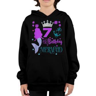 7Th Birthday Gifts Girl Mermaid Is 7 Years Old Birthday V2 Youth Hoodie - Thegiftio UK