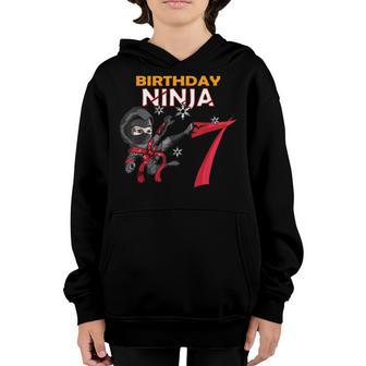 7Th Birthday Ninja Im 7 Years Old Bday Party Best Boy Youth Hoodie - Thegiftio UK