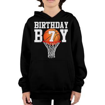 7Th Birthday Sport 7 Years Old Basketball 7 Boys Kids Youth Hoodie - Thegiftio UK