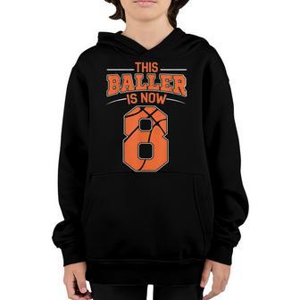 8 Year Old Basketball Player 8Th Birthday Party Boy Youth Hoodie - Thegiftio UK