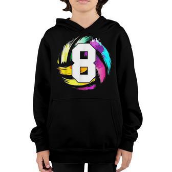 8 Year Old Colorful Volleyball Player 8Th Birthday Boy Son Youth Hoodie - Thegiftio UK