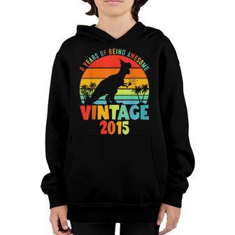 8 Year Old Dinosaur Awesome Since 2015 8Th Birthday Gift Boy Youth Hoodie - Thegiftio UK