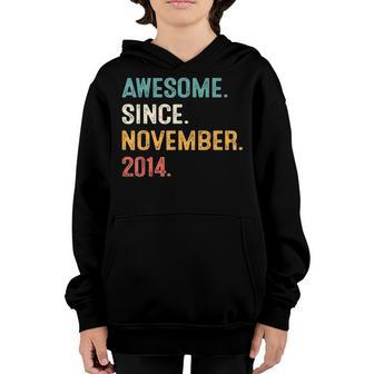 8 Year Old Gift Awesome Since November 2014 8Th Birthday Boy Youth Hoodie - Thegiftio UK