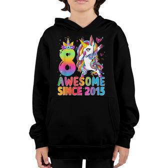 8 Year Old Gifts Girls Ns Dabbing Unicorn 8Th Birthday V4 Youth Hoodie - Thegiftio UK