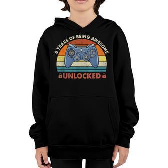 8 Year Old Gifts Level 8 Unlocked 8Th Birthday Boy Gaming Youth Hoodie - Thegiftio UK