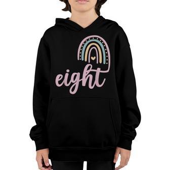 8 Year Old Rainbow 8Th Birthday Gifts For Girls 8 Bday Youth Hoodie - Thegiftio UK