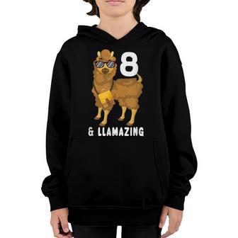 8 Years Old 8Th Birthday Llama Birthday Girl Gift V4 Youth Hoodie - Thegiftio UK