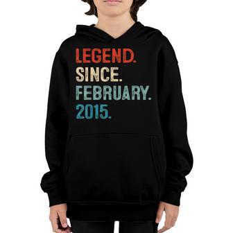 8 Years Old Gift Legend Since February 2015 8Th Birthday Boy Youth Hoodie - Thegiftio UK