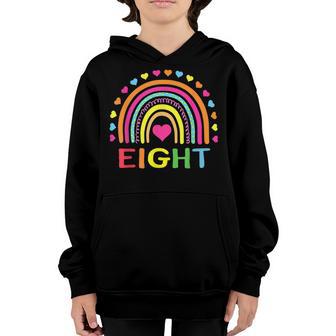 8 Years Old Rainbow 8Th Birthday Gift For Girls Boys Kids Youth Hoodie - Thegiftio UK