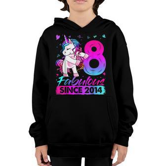 8 Years Old Unicorn Flossing 8Th Birthday Girl Unicorn Party V3 Youth Hoodie - Thegiftio UK