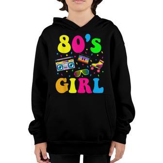 80S Girl Birthday Party Costume Retro Vintage Women Youth Hoodie - Thegiftio UK